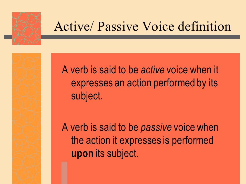 What does passive mean top